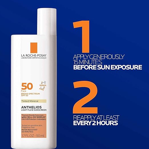 La Roche-Posay Anthelios Sunscreen SPF 50 Ultra-Light Fluid Broad Spectrum SPF 50 Face Sunscreen with Titanium Dioxide Mineral Lightweight &amp Fast-Absorbing Oil-Free Matte Finish