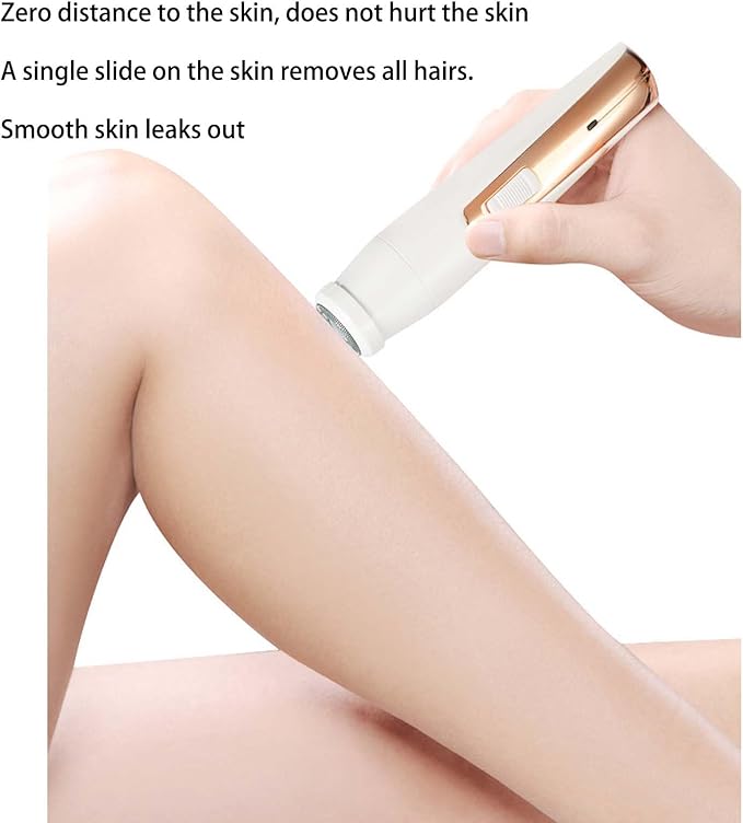 Womens Electric Razor Face Shaver Facial Hair Remover Electric Bikini Trimmers for Legs Travel Razor for Eyebrow Ear Nose Hair Lip Beard Armpit (Gold 4 in 1