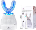 Electric Toothbrush for Adults U Shaped Automatic Toothbrush for 360-degree Cleaning 3 Modes for Whitening Wireless Charging Kit for Travel or Home(White)