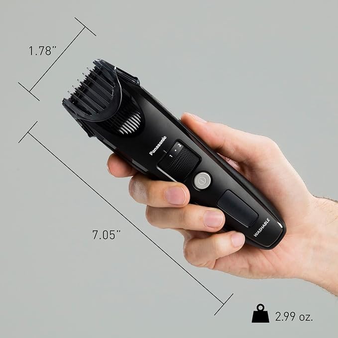 Panasonic Beard Trimmer for Men Cordless Precision Power Hair Clipper with Comb Attachment and 19 Adjustable Settings Washable ER-SB40-K 0.5-10mm lengths 1 Pack