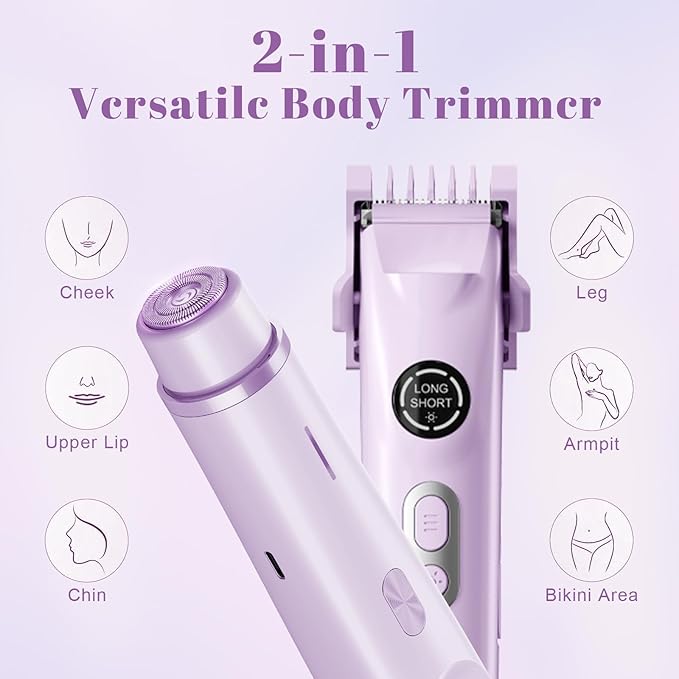 4-in-1 Waterproof Electric Bikini Trimmer &amp Body Hair Trimmer&amp Electric Razors for Shaving Woman- Rechargeable Shaver - IP7-compact for Travel