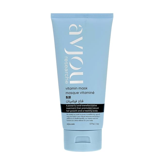 Avjou Researche??Vitamin Mask ? Supports the Look of Thicker Fuller Hair ? Vegan Color &amp Keratin Safe Hydrates &amp Strengthens with Redensyl??? Designed for All Hair Types 6 oz