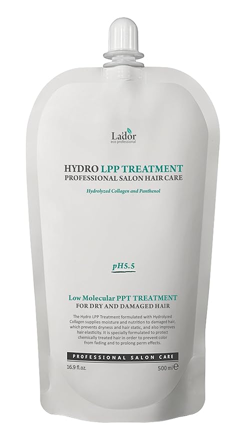 LADOR Hydro LPP Keratin Hair Treatment - Anti Frizz Conditioner Mask for Dry Damaged Color Treated Gray Hair - Hydrolyzed Collagen (3. 16.9 Fl Oz)