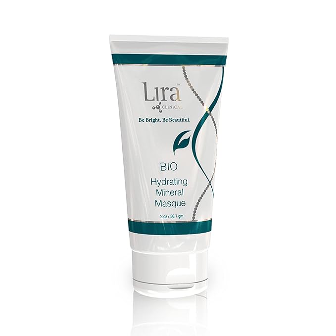 Lira Clinical BIO Hydrating Mineral Masque - Intense Nourishing Mineral Facial Mask with Hyaluronic Acid Vitamin C &amp Green Tea - Anti-acne Anti-Aging For All Skin Types - 2 fl oz