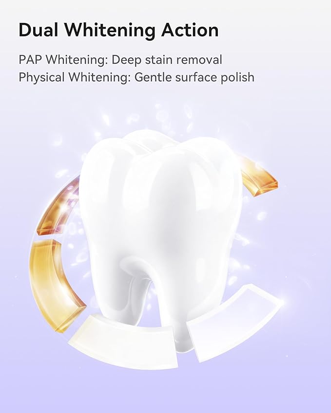 Pap Teeth Whitening Toothpaste Hydroxyapatite Enamel Repair for Sensitive Teeth &amp Gums Fluoride-Free 28 Days Brightening Flower Mint 2.6oz (Pack of 4)