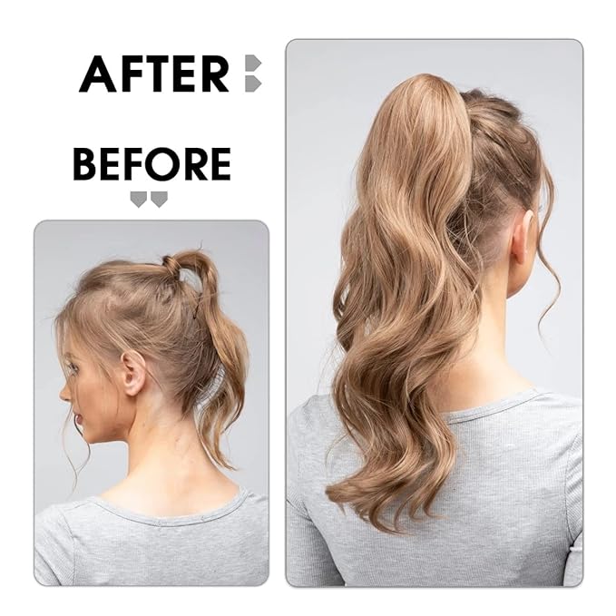 SONGCHAO Fake Hair Bun Messy Curly Bun Extension Wig Wavy Ponytail Pompadour Ponytail Extension Cord Hair Extensions Curl Clips Synthetic Bun Hair Accessories (Color : 05 Size : 18inches)