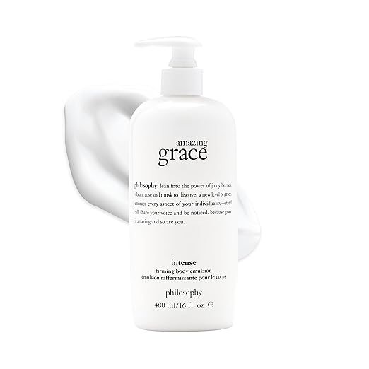 philosophy amazing grace firming body emulsion - luxury scented body lotion - formulated with shea butter for fast absorbing hydration - skin feels soft and smooth - suitable for all skin types