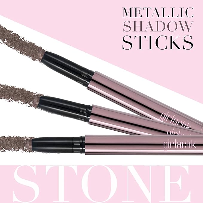 Girlactik Creamy Eyeshadow Stick- Long Lasting and Water-Resistant Shimmering and Matte Colors Eye Shadow Stick Makeup Built-in sharpener - 2 g / .07 oz (Stone)