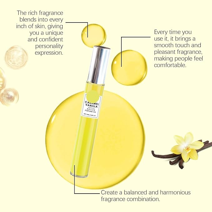 Vanilla Rollerball Perfume - Unique Niche Fragrance For A Fresh Long-Lasting Scent Perfect For Couples' Dates(2PCS)