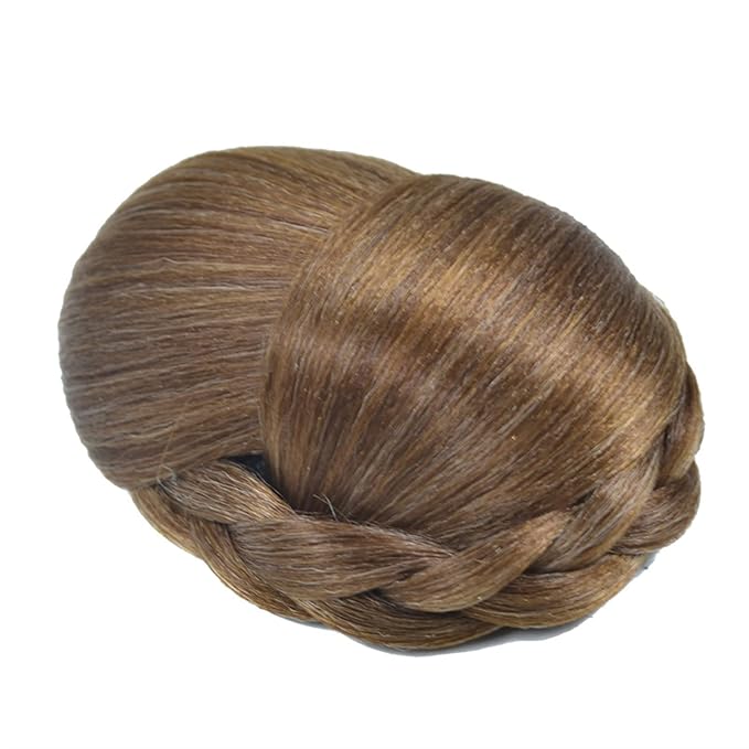 Hair Accessories 1 Pack Synthetic Ponytail Hair Extensions Braided Bun Elegant Braided Bun Claw Clip Style Hair Bun Wig for Women Hair Pieces For Women(Y101)
