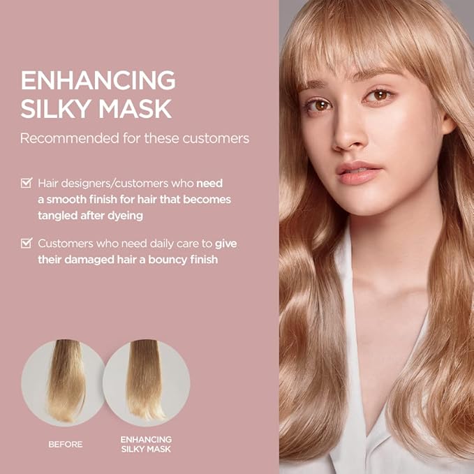 AYUNCHE Enhancing Silky Hair Mask 6.7 fl. oz. (200ml) [For Dyed &amp Damaged Hair] | Nourishing &amp Smoothing Deep Conditioner with Camellia Oil | Korean Salon Brand