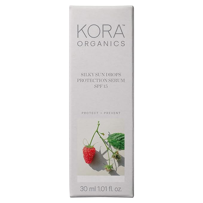 KORA Organics Silky Sun Drops Mineral Sunscreen Serum SPF 30 with Reef-Safe Non-Nano Zinc Oxide UVA/UVB Protection Certified Organic Cruelty Free 1.01 oz