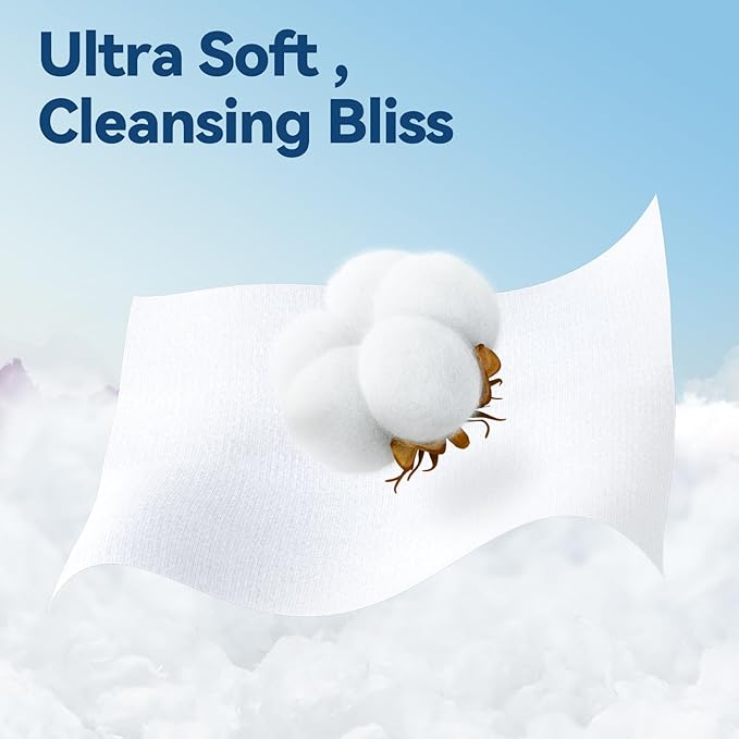 Winner Soft Face Towels 100% USDA Biobased Facial Towels Unscented Cotton Tissues for Sensitive Skin OEKO-TEX Certified Face Towelettes Disposable Makeup Remover Dry Wipes 600 Ct Pack of 6