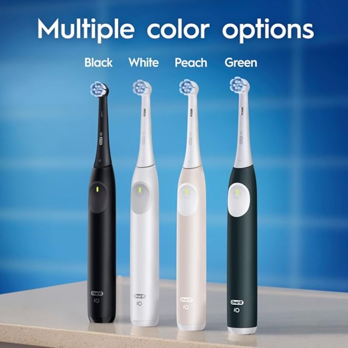 Oral-B iO Simple Clean Rechargeable Electric Powered Toothbrush Night Black with 1 Gentle Care Brush Head and 1 Black Travel Case - Automatic Pressure Sensor to Protect Gums - 3 Modes - 2 Min Timer