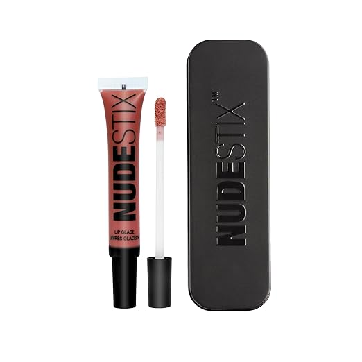 Nudestix Lip Glace ? Hydrating Tinted Lip Gloss with Volumizing Peptides for Plumping &amp Shine | Vegan Preservative-Free &amp Clean Lip Gloss