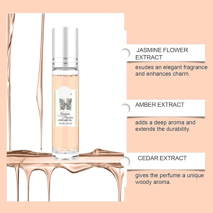 Roll-On Jasmine Perfume - Long-Lasting Portable Mini Fragrance For All-Day Allure(2PCS)