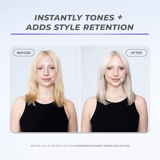 XMONDO Hair Supernova Blonde Toning Leave-In Foam Vegan Formula Hair Toner Foam for Reducing Brassy and Yellow Tones on Blonde Highlighted and Gray Hair Colors 6.7 Fl. Oz