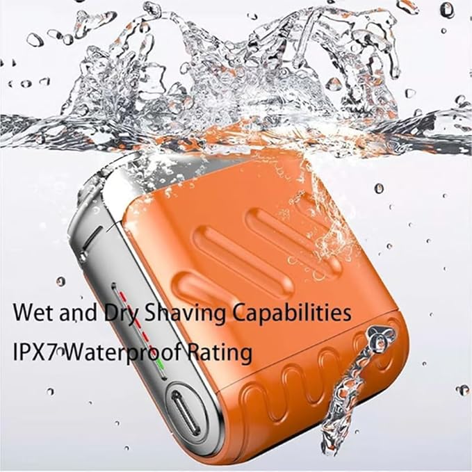 Mini Shaver Small Steel Cannon Suspended Magnetic Blade Shaver Mini Electric Explosive Shavers for Men Waterproof USB Fast Charging Compact Travel Size (2PCS-A-C)