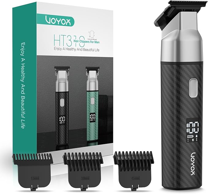 VOYOR Body Hair Trimmer for MenElectric RazorVersatile Groin &amp Body TrimmerWaterproof and Cordless Shaver Manscaper for Men USB-C Charging GroomerCeramic Blade Razor Male Grooming HT310 (Bla
