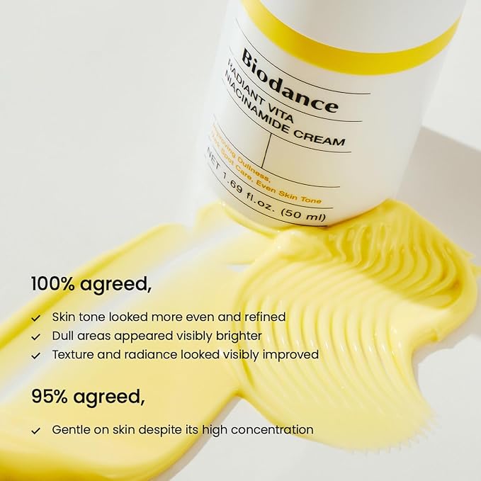 BIODANCE Radiant Vita Niacinamide Cream Brightening Dark Spot Correcting Facial Moisturizer Korean Skincare Stocking stuffers for teen girls | 1.69 fl.oz 50ml