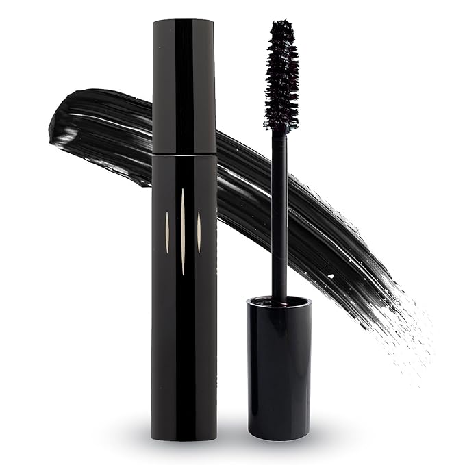 Radiant Professional Lengthening Mascara with silicone brush ? Smudge-Proof Curl Mascara Volume and Length for Sensitive Eyes Cruelty Free Ideal for Mature &amp Young Women 0.43 oz (01 Black)