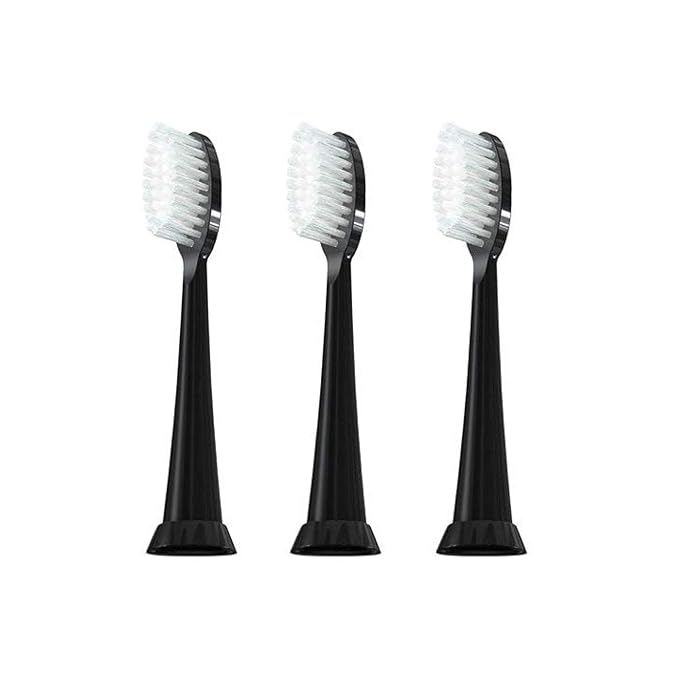 TAO Clean Umma Diamond Sonic Toothbrush Replacement Heads (3-Pack) ? Replacement Heads for the TAO Clean Electric Toothbrush and Docking Station Black