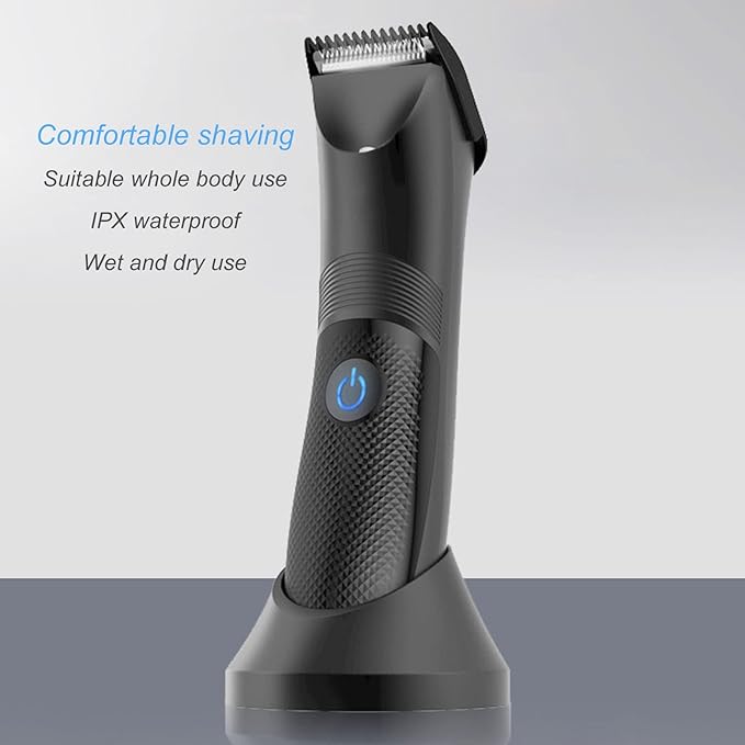 Jectse Men Body Hair Clipper Incisive Blade USB Rechargeable Electric Hair Shaver for Groin Armpit Chest
