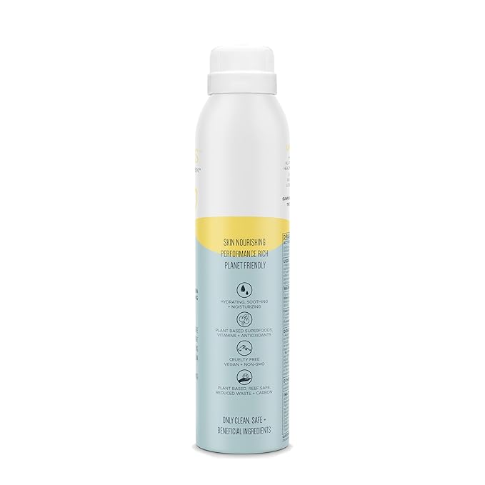 Superfood + Vitamin E Lightweight Sun Protection Spray SPF 30 | Skincare Inspired Suncare for Healthy Skin + Sunny Living | Everyday + All Activity Protection