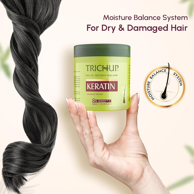 Trichup Keratin Hot Oil Treatment Hair Mask For Flexible Strong &amp Manageable Hair - 500ml