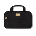 LAURA GELLER NEW YORK Quilted Folding Travel Makeup Bag Black - Hanging Toiletry Bag Organizer for Travel - Large Capacity Full Size Makeup Bag - Easy to Clean