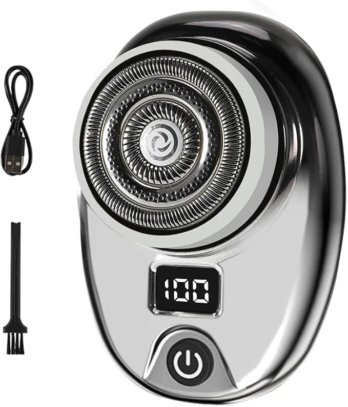Head Shavers for Bald Men Mini Electric Razor Wet and Dry Washable Razor USB Charging Digital Display Portable Electric Shaver (Color : Gradient Black)