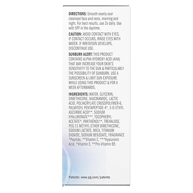 Olay Super Serum - Niacinamide Vitamin C &amp E Collagen Peptide AHA - 5-in-1 Skin Care Benefits for Face - Healthy Glow Brightening Hydrating Smoothing Firming Evens Tone Anti-Aging 1.7 Oz