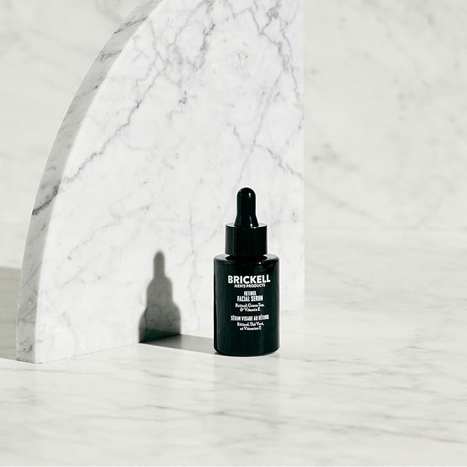 Brickell Men's Retinol Skin Care Serum Treatment For Firming Face Lines &amp Eye Wrinkles Deep Hydrating Facial Skincare Serum For Anti-Aging Fragrance Free 1 Ounce