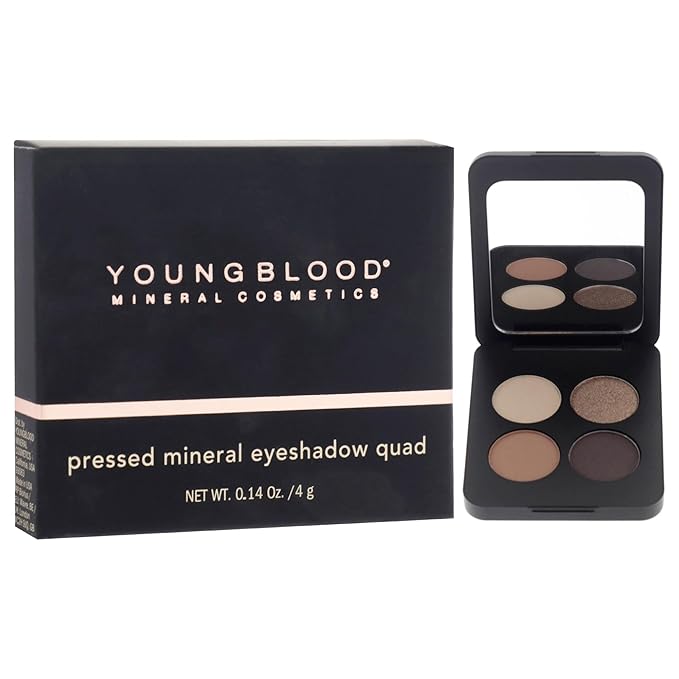 Youngblood Pressed Mineral Eyeshadow Quad - Taupe Smoke for Women - 0.14 oz Eye Shadow