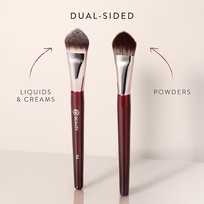 BK Beauty Core Complexion Trio Makeup Brushes Set (3PC) ? Foundation Concealer and Blending Brushes for Liquid Cream &amp Powder ? Vegan Cruelty-Free Ultra-Soft Face Makeup Brushes