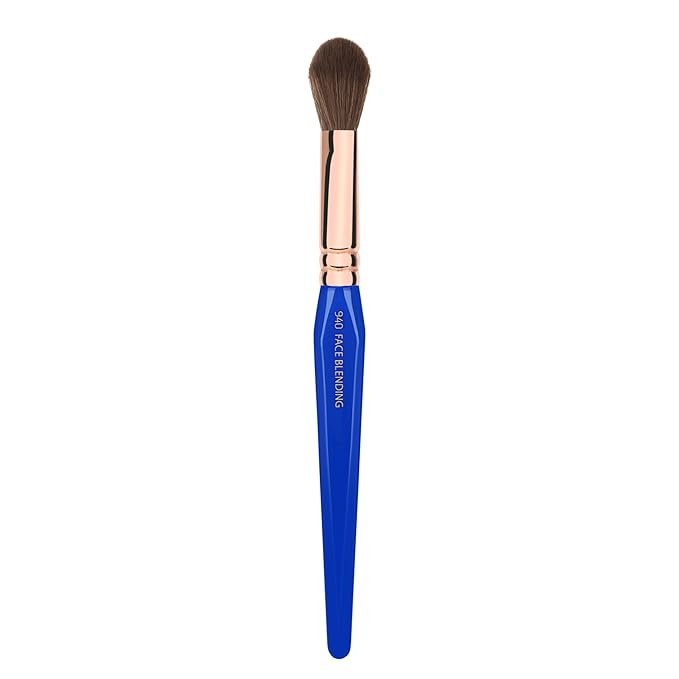 Bdellium Tools Professional Makeup Brush - Golden Triangle 940 Face Blending - With All Vegan and Soft Synthetic Fibers For Facial Sculpting (Blue 1pc)