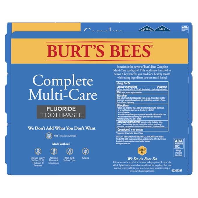 Burt's Bees Toothpaste Complete Multi Care 4.7 oz Pack of 3