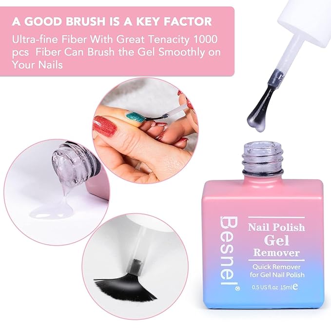 Gel Nail Polish Remover 10 Pack Professional Gel Polish Remover Non-Irritating Quick Easy Nail Polish Gel Remover Tools Kit Nail File Cuticle Pusher File Grit No Need For Foil Soaking Or Wrapping