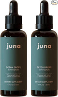 Juna Chlorophyll Liquid Drops (2-Pack) - 3X Potency Concentration - Detox Debloat Cleanse Internal Deodorant Energy &amp Cellular Support Supplement - Fresh Minty Lemon Taste