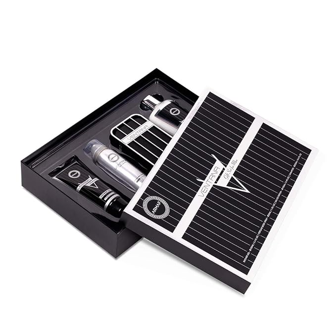 ARMAF Ventana 4 piece Set For Men (3.4 Eau de Parfum + 3.4Oz Shower Gel + 1.7Oz Perfume Body Spray + 8.4Oz Shampoo) Multi