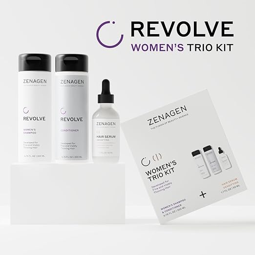 ZENAGEN Revolve Women's Trio Kit | Shampoo + Conditioner + Densifying for Fine &amp Visibly Thinning Hair Supports Hair Strength &amp Growth 1 ea