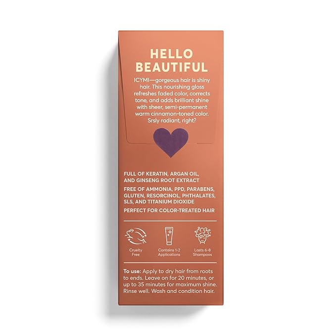 Madison Reed Color Reviving Gloss Cannella - Copper Semi-Permanent Hair Dye Enhances Hair Color &amp Corrects Tone Adds Brilliant Shine Keratin &amp Argan Oil 4 Fl Oz (118 mL)