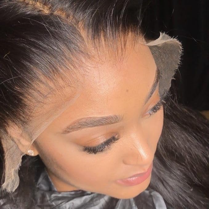 13x4 Long Deep Parting HD Swiss Lace Melt Skin Lace Closure Raw Hair Materials Straight Style Much Fuller with Natural Hair Line Human Hair Natural Black Color (HD 13x4 lace frontal 14inch)