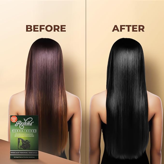 Reshma Beauty 30 Minute Henna Hair Color Infused with Organic Henna Lawsonia Inermis 100% Gray Coverage for Soft Shiny Hair Plant-Based Hair Dye?12.6 oz Pack of 12 (Black)