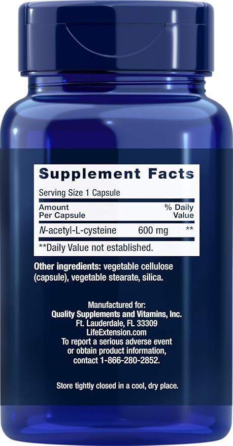 Life Extension N-Acetyl-L-Cysteine (NAC) 600mg 150 Capsules