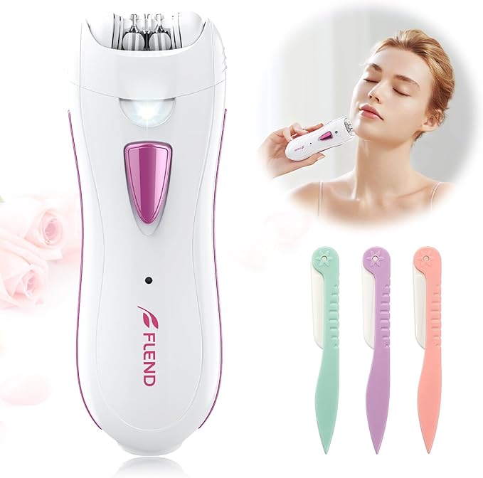 Epilator for Women Smooth Glide Epilator Facial and Body Hair Remover with LED Light Rechargeable Hair Removal Device for Face Bikini Armpits Arms and Legs