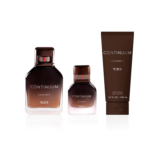 TUMI CONTINUUM [12:00 GMT] - Bold Cologne for Men with Smoky Fragrance - 3.4 oz &amp 1.0 oz Eau de Parfum 6.7 oz Body Wash