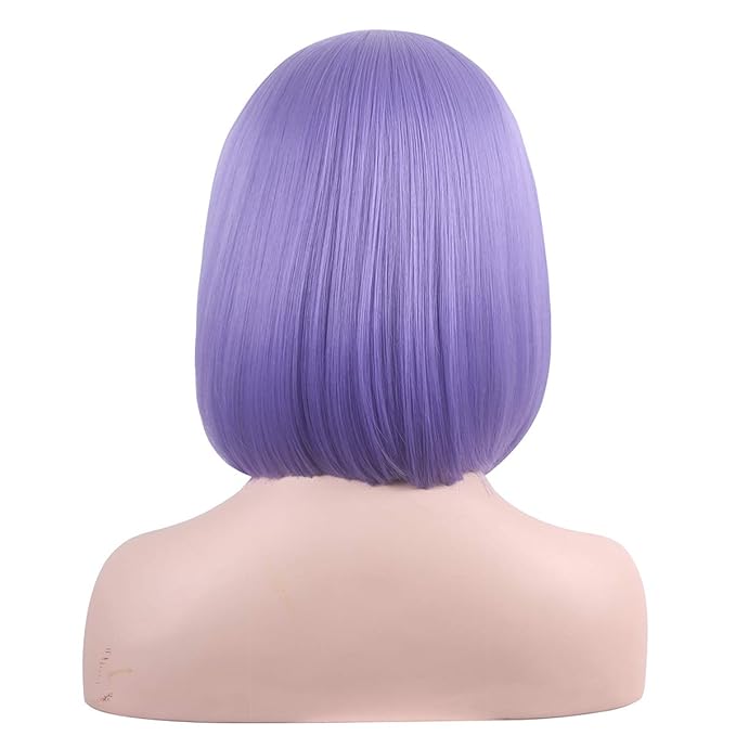 WildCos Short 12 Inches Straight Synthetic Cosplay Wig for Women (purple)