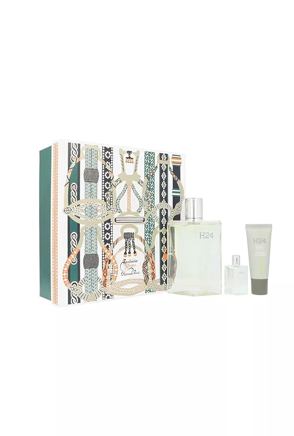H24 by Hermes for Men - 3 Pc Gift Set 3.3oz EDT Spray 0.68oz Face Moisturizer 0.17oz EDT Spray