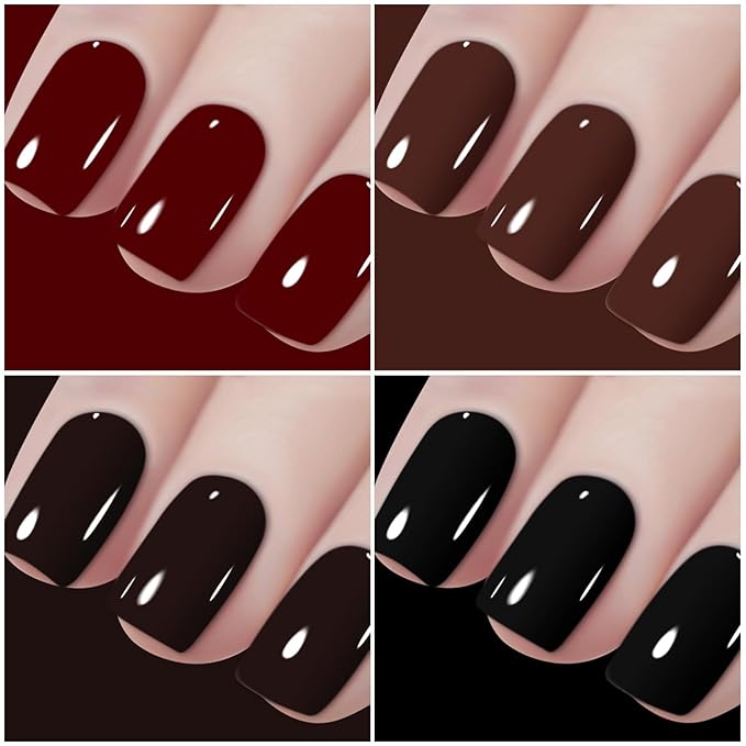 Vishine 48 Colors Gel Nail Polish Set Autumn Winter Popular Nail Polish with Base Top Coat Lasting UV LED Gel Polish Manicure Kit 8ml